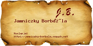 Jamniczky Borbála névjegykártya
