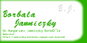 borbala jamniczky business card